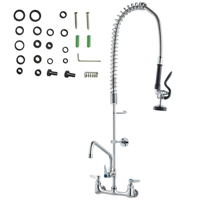 Commercial Pre Rinse Kitchen Faucet Wall - Robinet commercial avec douchette de pré-évier,
