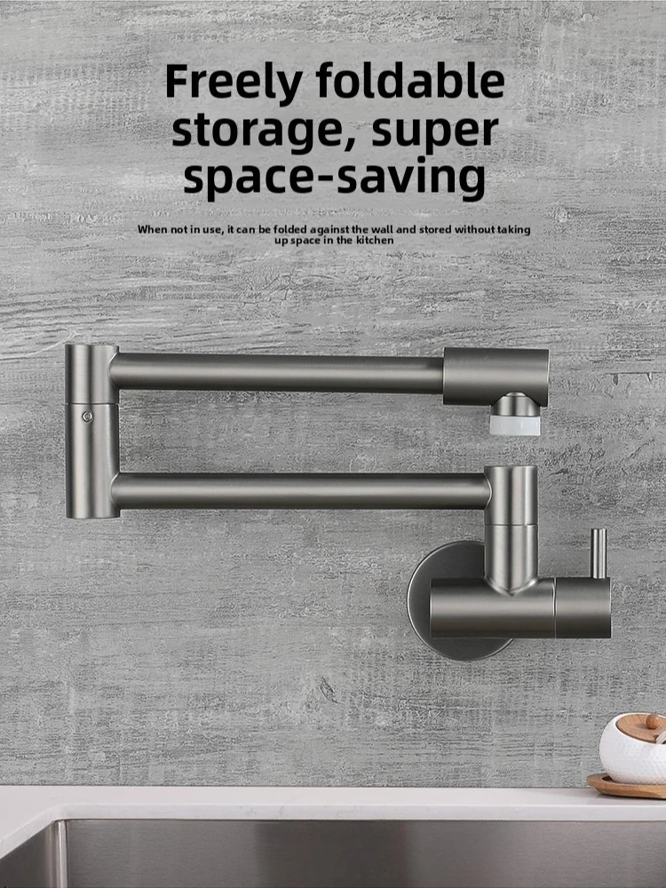 Pot Filler Faucet Wall Mount Folding - Robinet de cuisine mural, robinet d'évier