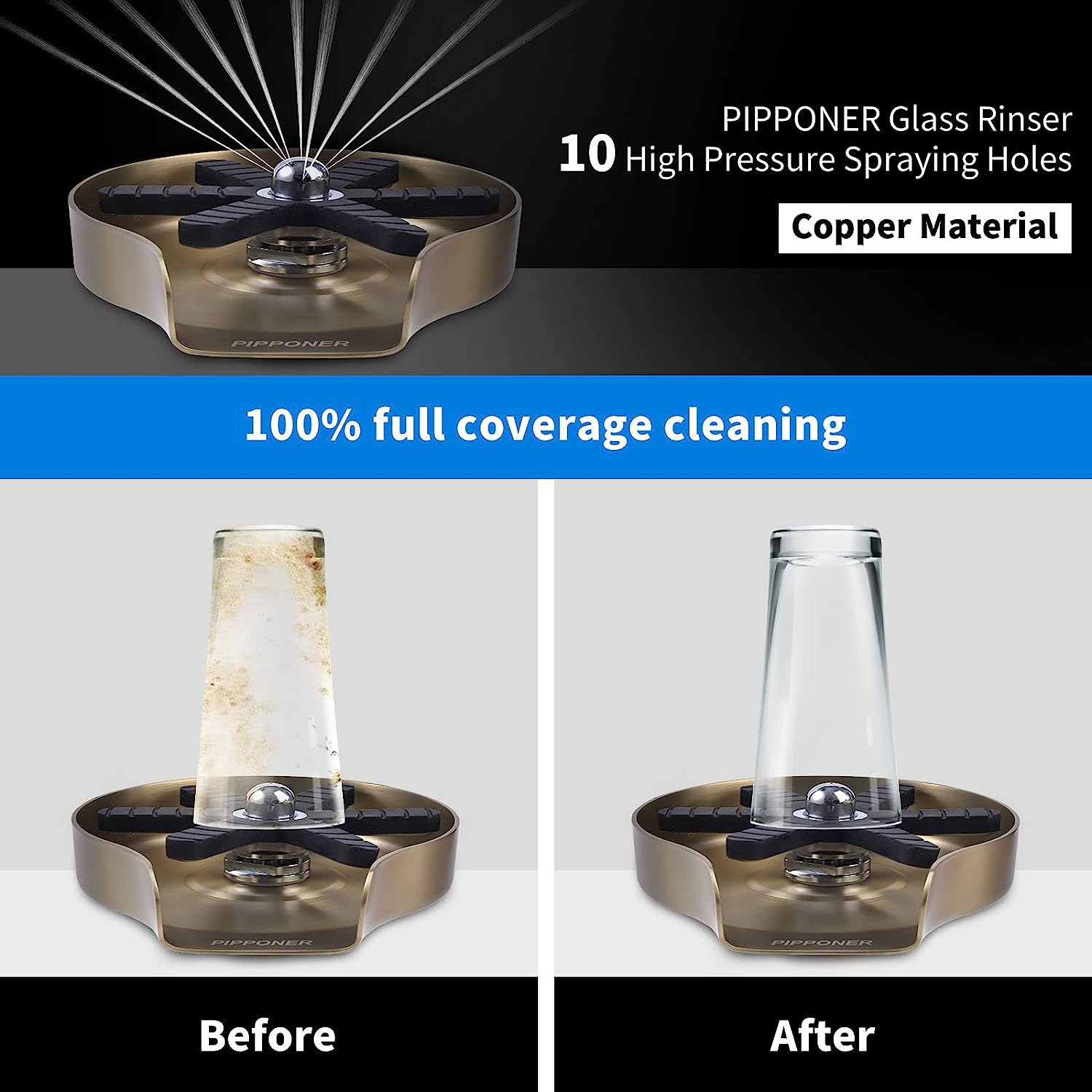 Glass Rinser For Kitchen Sink Metal - Lave-gobelet haute pression en acier inoxydable,