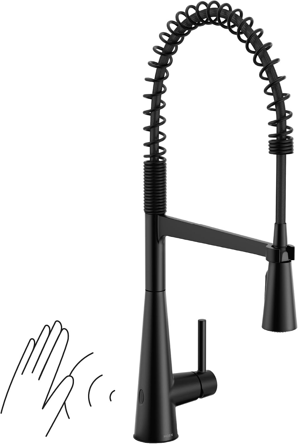 Matte Black Kitchen Sink Faucet Spring - Robinet de cuisine moderne et élégant,