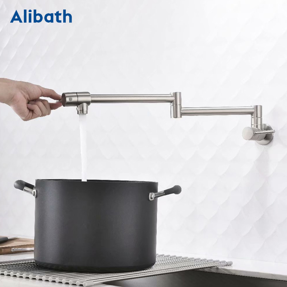 Pot Filler Faucet Wall Mount Folding - Robinet d'évier mural en laiton, robinet