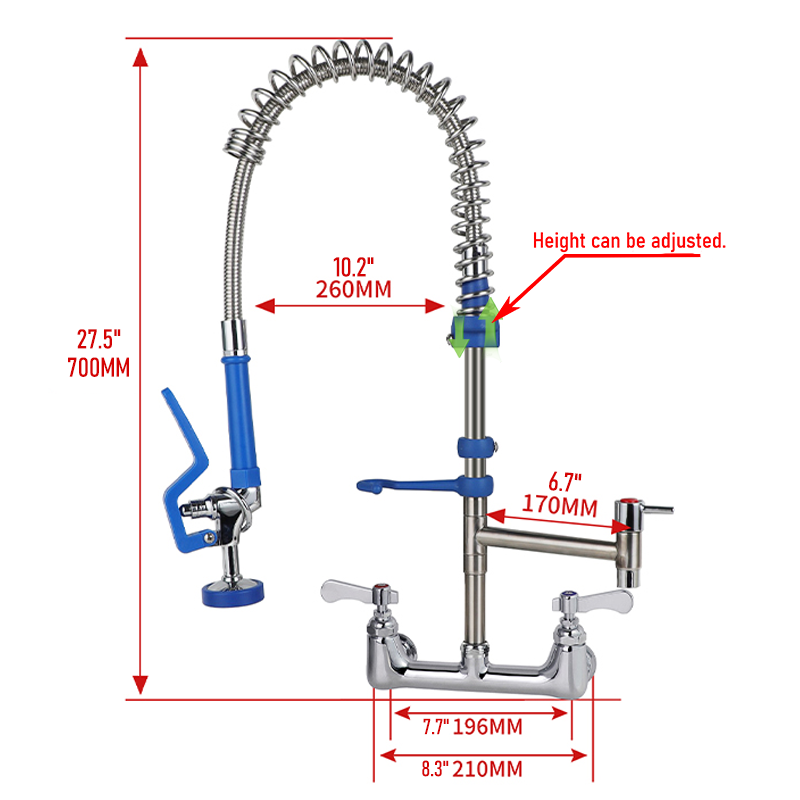 Commercial Pre Rinse Kitchen Faucet Wall - Robinet de cuisine commercial classique en