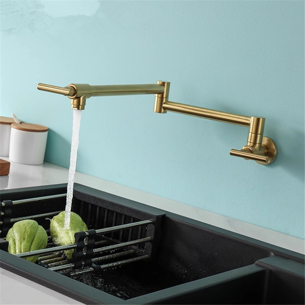 Pot Filler Faucet Wall Mount Folding - Robinet de cuisine mural Tuqiu en