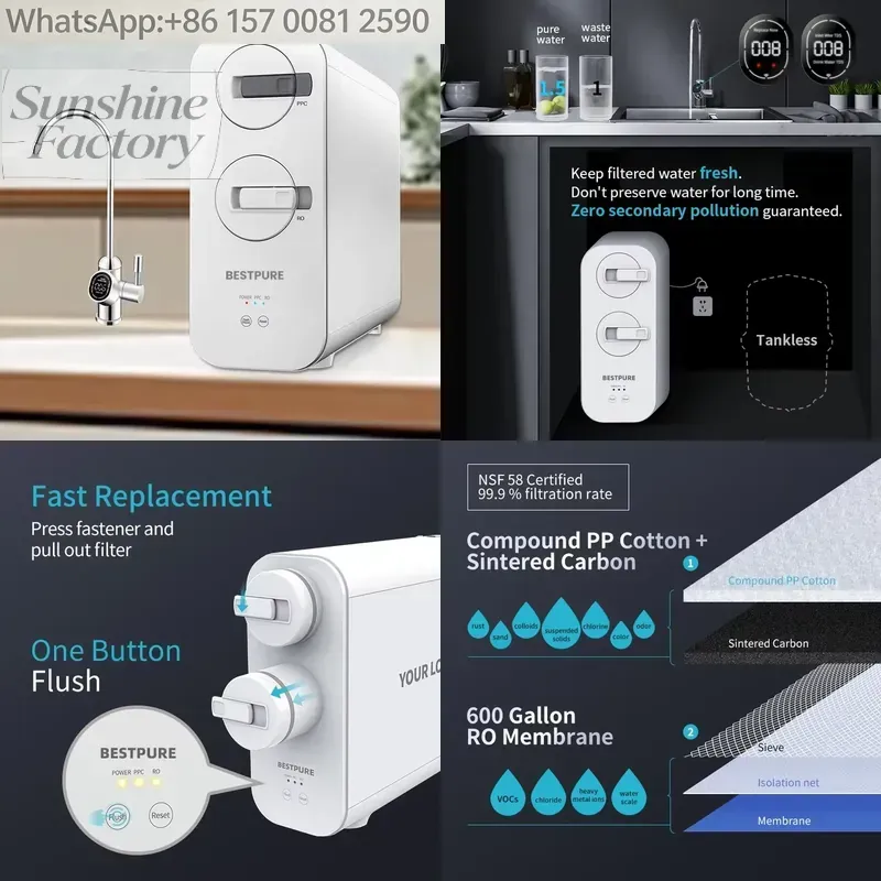 Water Purifier Ro Reverse Osmosis 600Gpd - Système de filtration d'eau 600 GPD