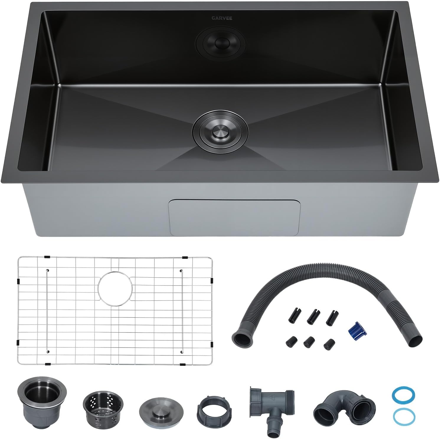 Stainless Steel Undermount Kitchen Sink 30 - Évier de cuisine encastré Tacleekii, noir,