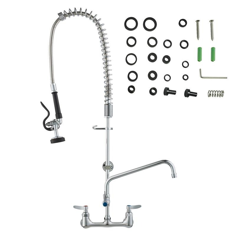 Robinet commercial avec douche - Commercial Pre Rinse Kitchen Faucet Wall avis et prix