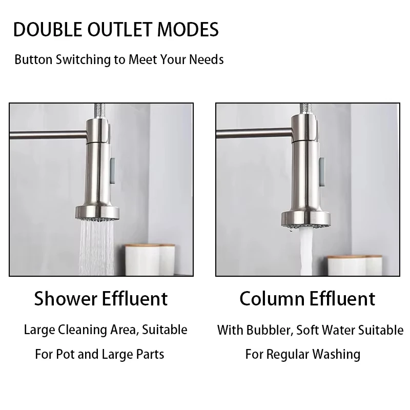 Robinet de cuisine à ressort e - Pull Down Spray Kitchen Faucet Brushed Nickel avis et prix