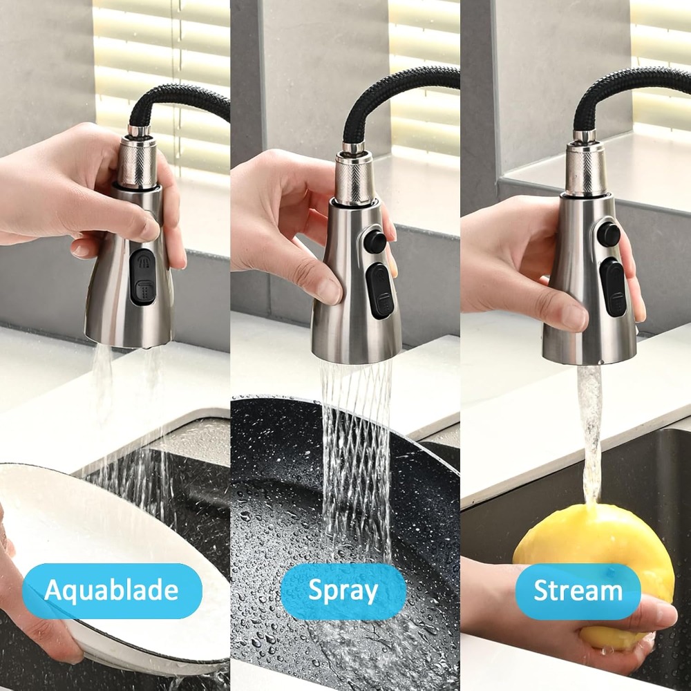 Tête de pulvérisation de rempl - Pull Down Spray Kitchen Faucet Brushed Nickel avis et prix