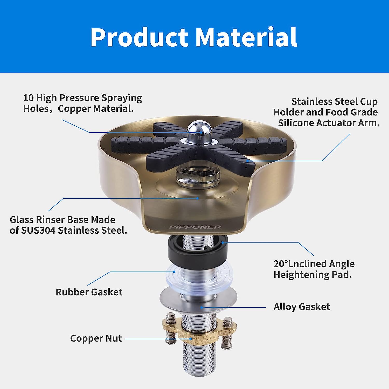 Lave-gobelet haute pression en - Glass Rinser For Kitchen Sink Metal avis et prix