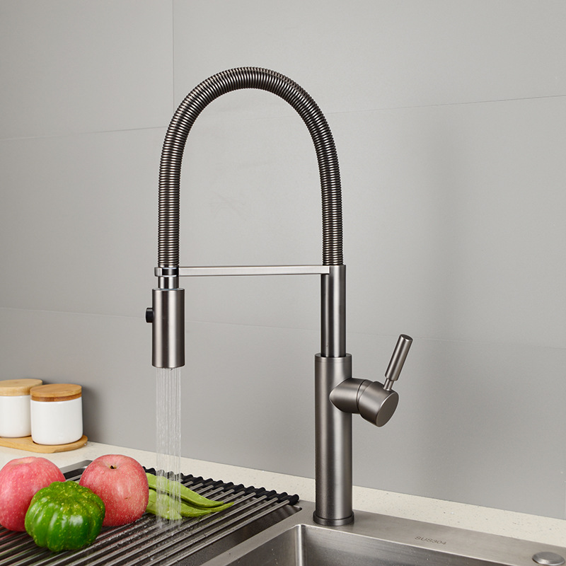 Robinet de cuisine extractible - Pull Down Spray Kitchen Faucet Brushed Nickel avis et prix