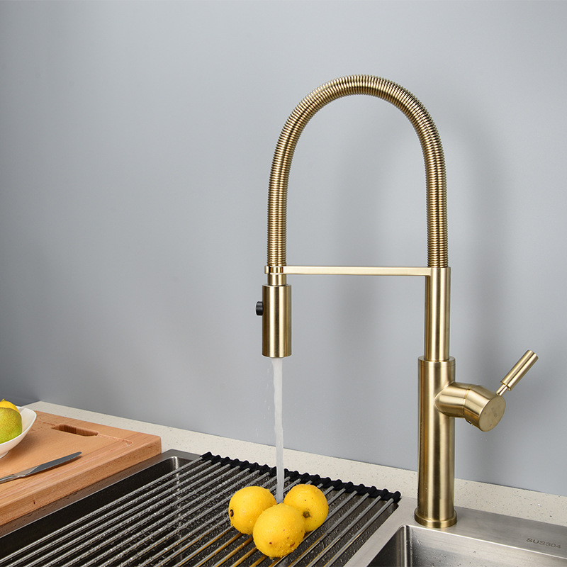 Robinet de cuisine extractible - Pull Down Spray Kitchen Faucet Brushed Nickel avis et prix