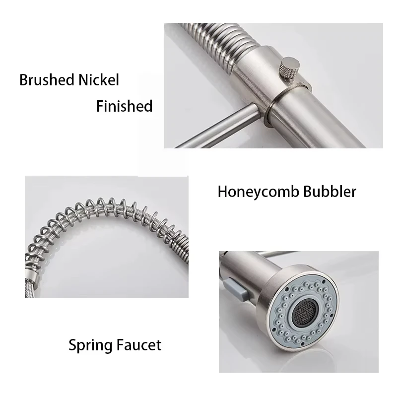 Robinet de cuisine extractible - Pull Down Spray Kitchen Faucet Brushed Nickel avis et prix