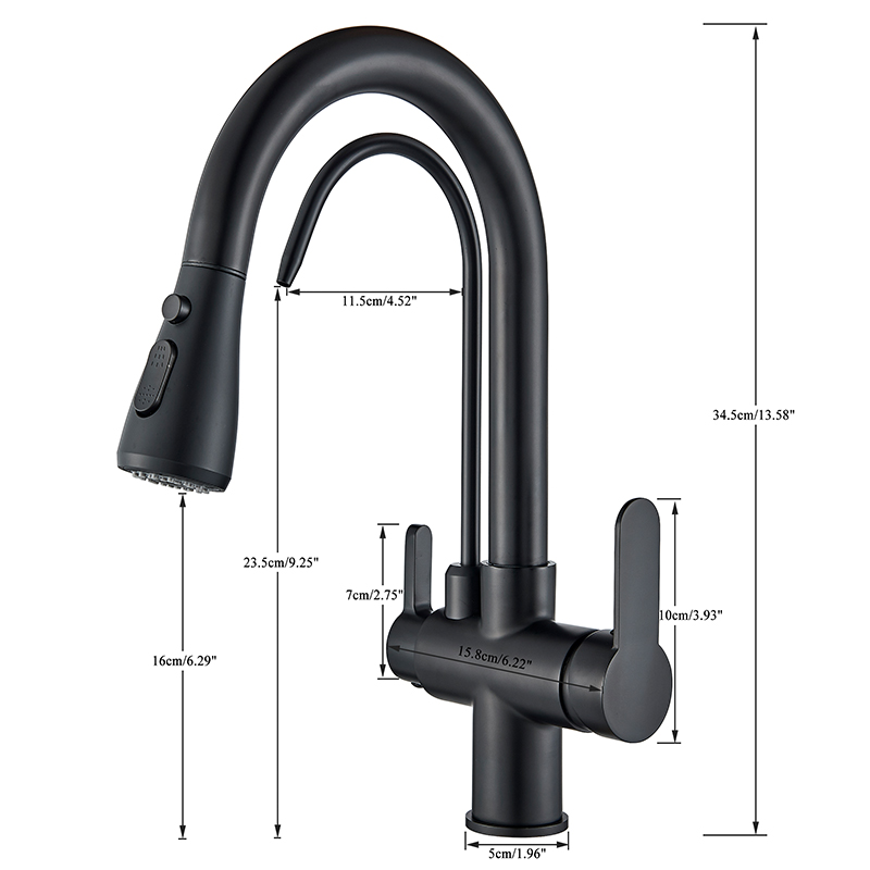 Robinet de cuisine à filtre en - Pull Down Spray Kitchen Faucet Brushed Nickel avis et prix