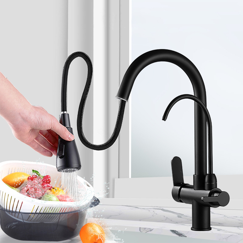 Robinet de cuisine à filtre en - Pull Down Spray Kitchen Faucet Brushed Nickel avis et prix