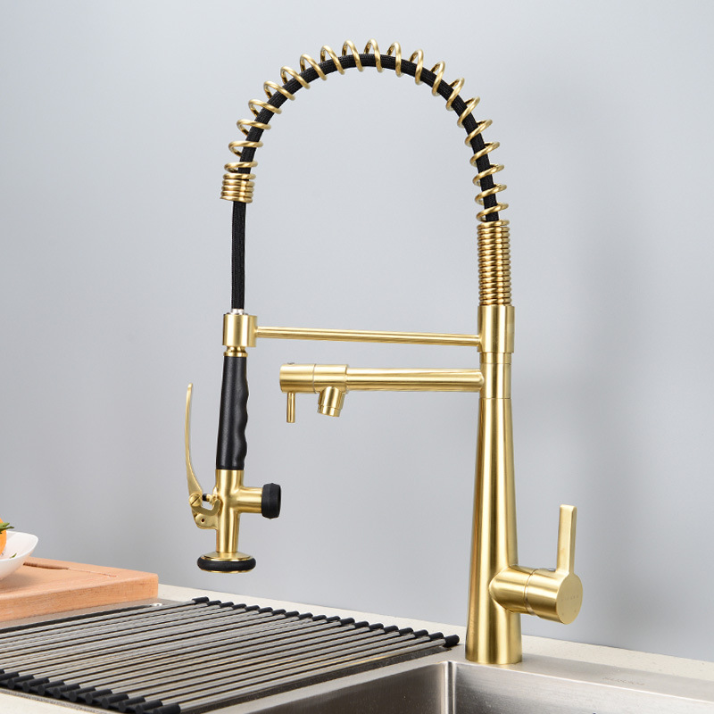 Robinet de cuisine extractible - Pull Down Spray Kitchen Faucet Brushed Nickel avis et prix