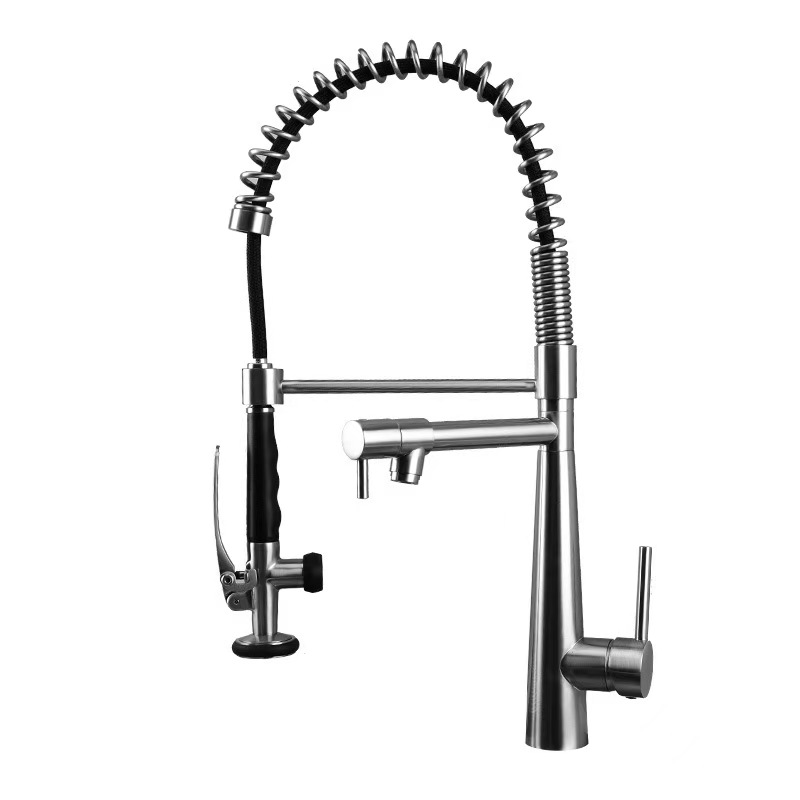 Robinet de cuisine extractible - Pull Down Spray Kitchen Faucet Brushed Nickel avis et prix