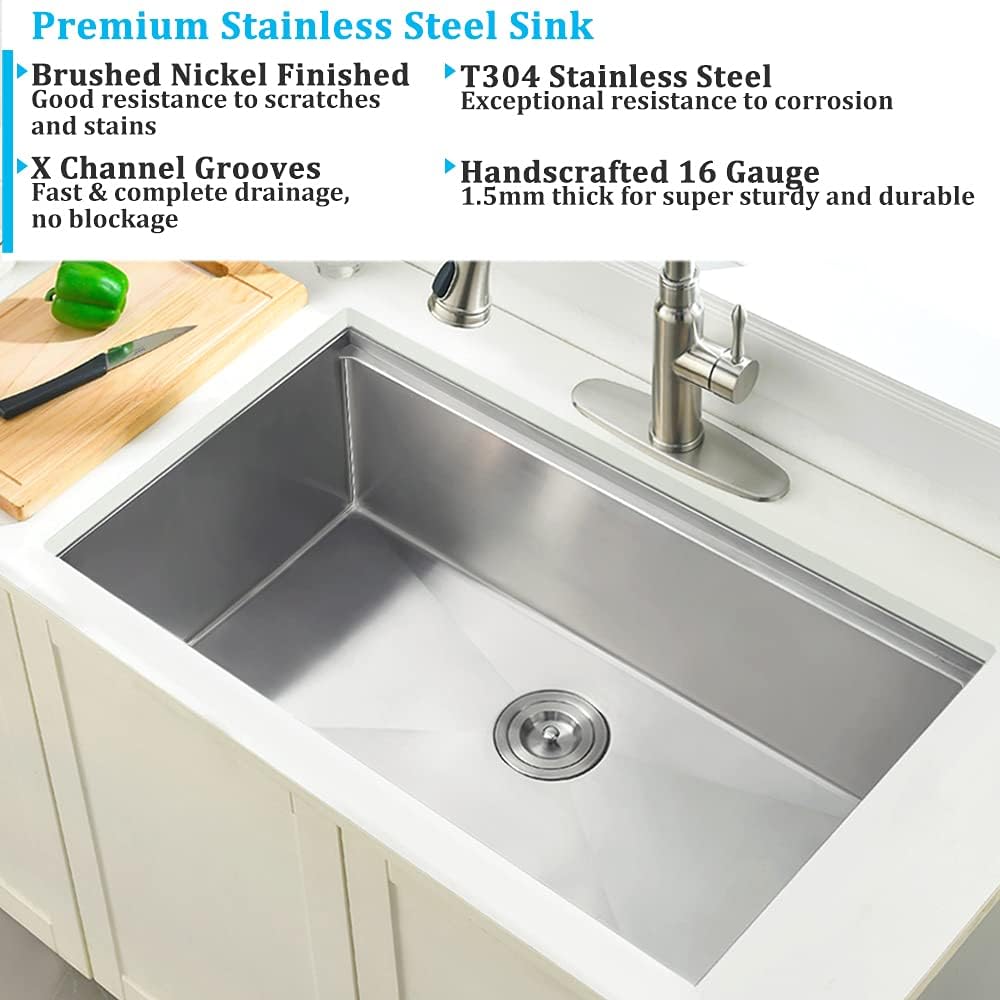 Évier de cuisine sous plan de  - Stainless Steel Undermount Kitchen Sink 30 avis et prix