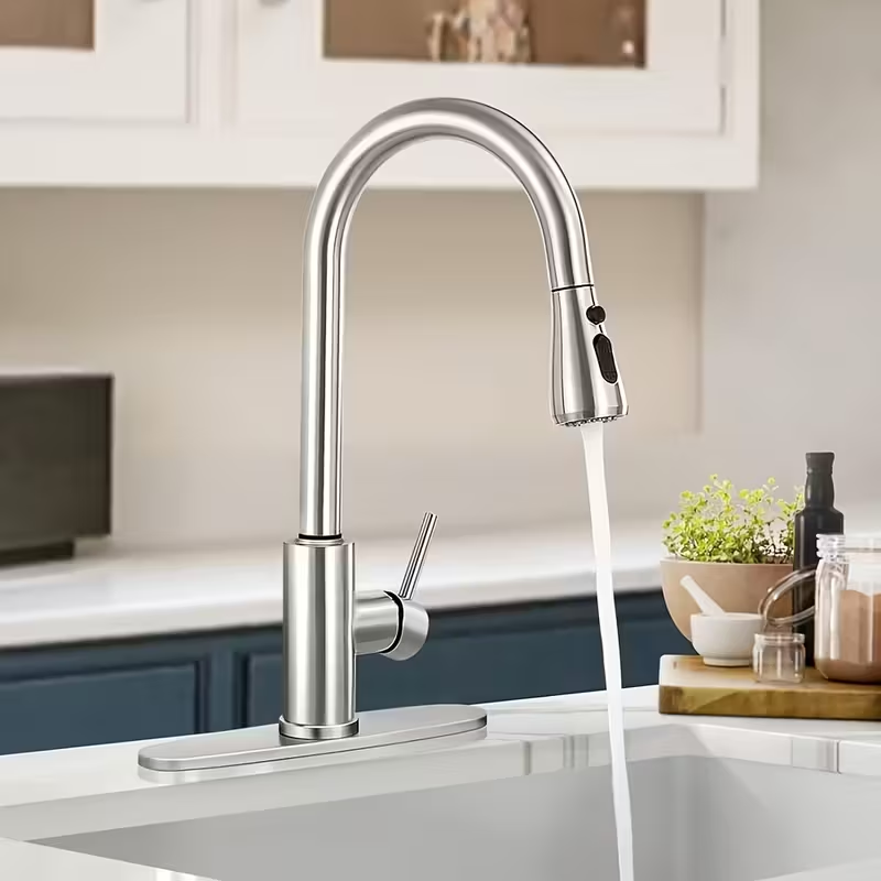 Robinet de cuisine avec pulvér - Pull Down Spray Kitchen Faucet Brushed Nickel avis et prix