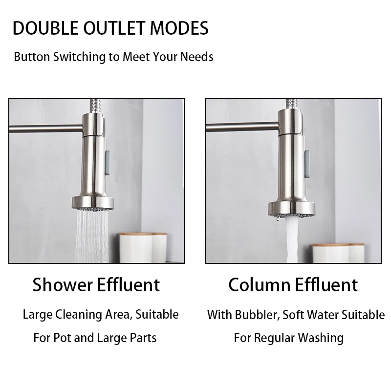 Robinets de cuisine à ressort  - Pull Down Spray Kitchen Faucet Brushed Nickel avis et prix