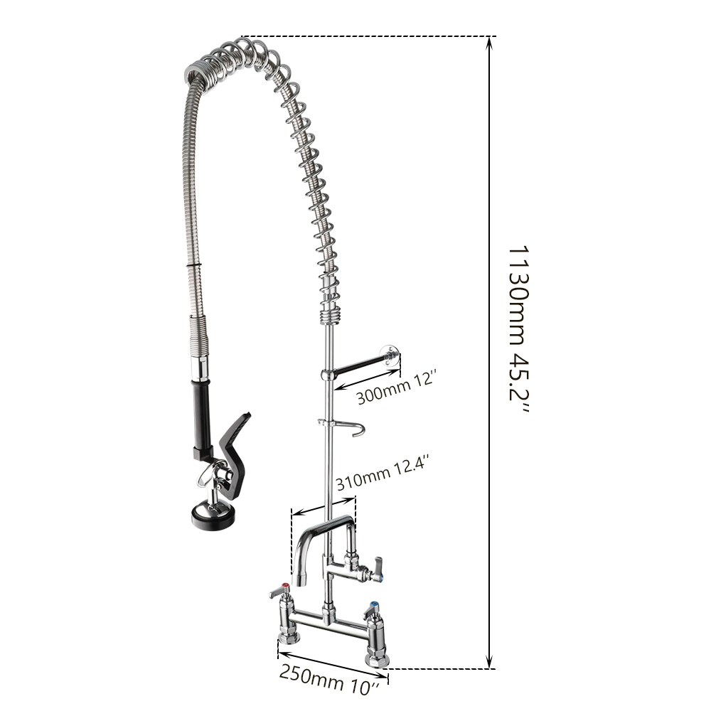 Robinet de cuisine SINLAKU en  - Commercial Pre Rinse Kitchen Faucet Wall avis et prix