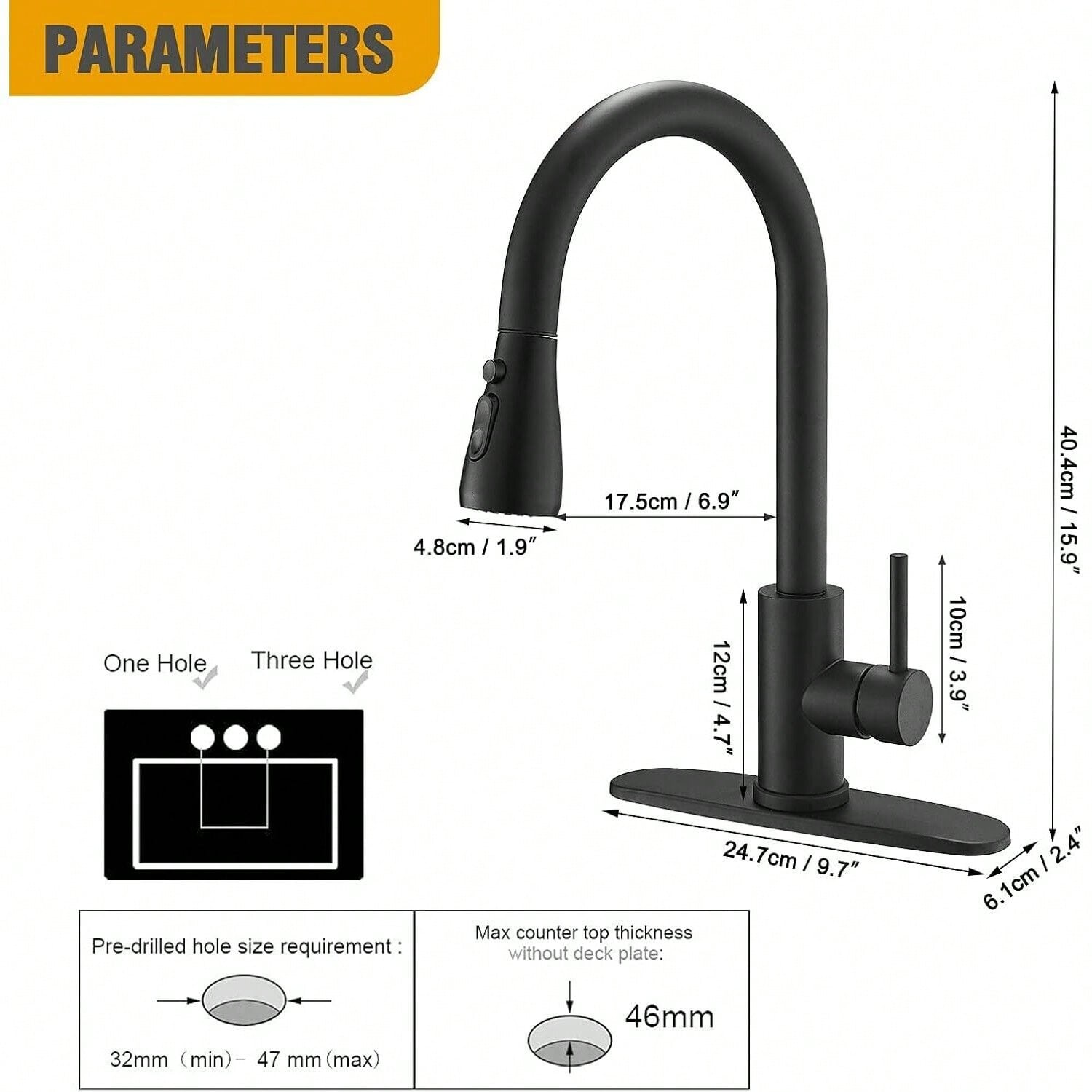 Robinet de cuisine avec douche - Pull Down Spray Kitchen Faucet Brushed Nickel avis et prix