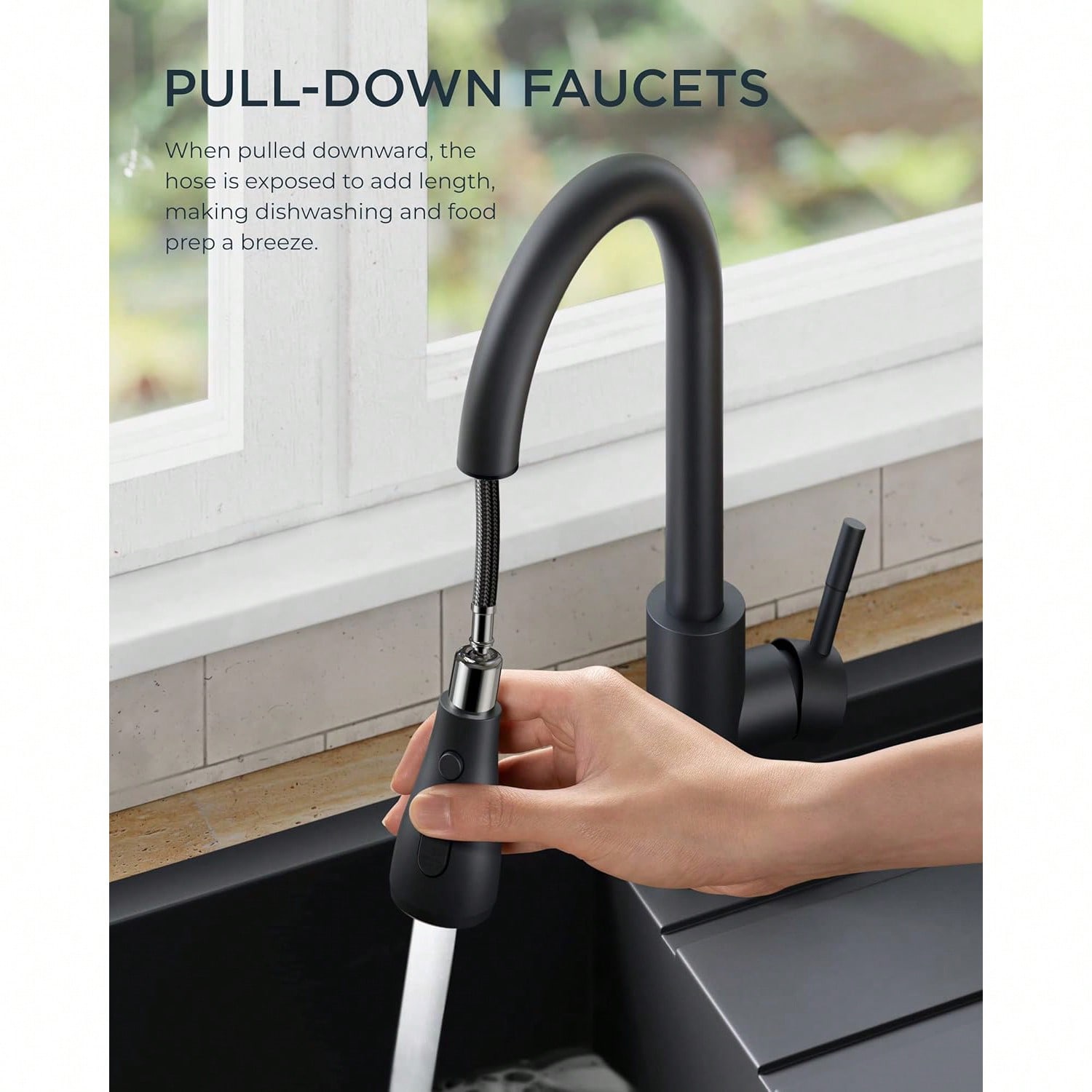 Robinet de cuisine avec douche - Pull Down Spray Kitchen Faucet Brushed Nickel avis et prix