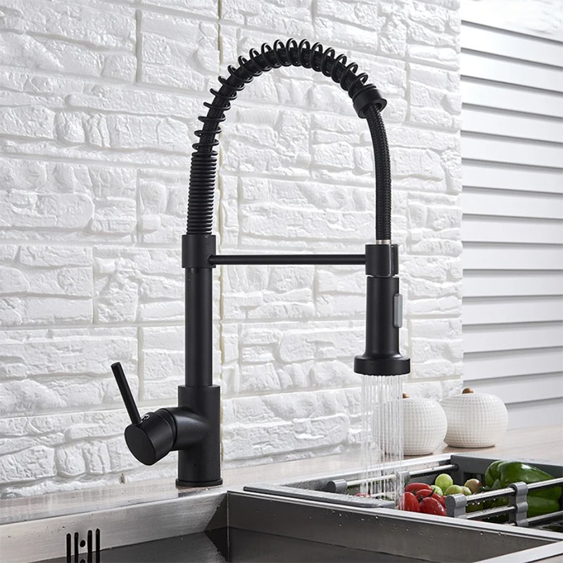Robinet d'évier de cuisine en  - Matte Black Kitchen Sink Faucet Spring avis et prix