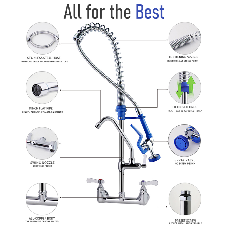 Robinet d'unité de pré-rinçage - Commercial Pre Rinse Kitchen Faucet Wall avis et prix
