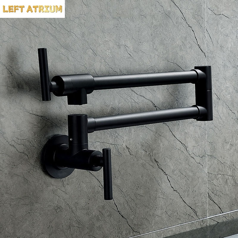 Robinet de cuisine mural noir  - Pot Filler Faucet Wall Mount Folding avis et prix
