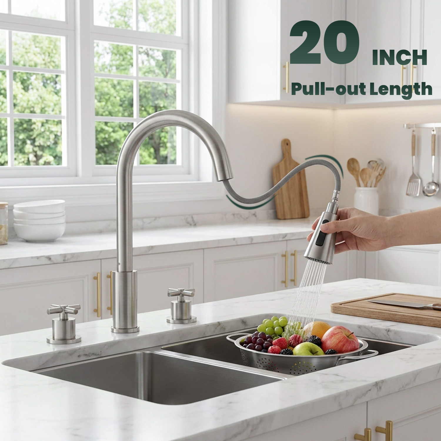 Robinet de cuisine en nickel b - Pull Down Spray Kitchen Faucet Brushed Nickel avis et prix