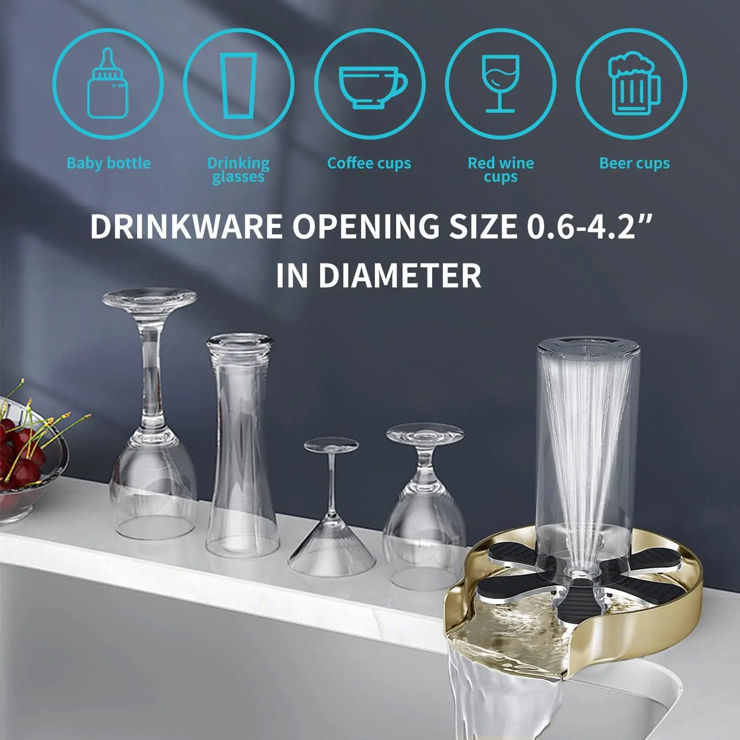 Lave-verres automatique à haut - Glass Rinser For Kitchen Sink Metal avis et prix