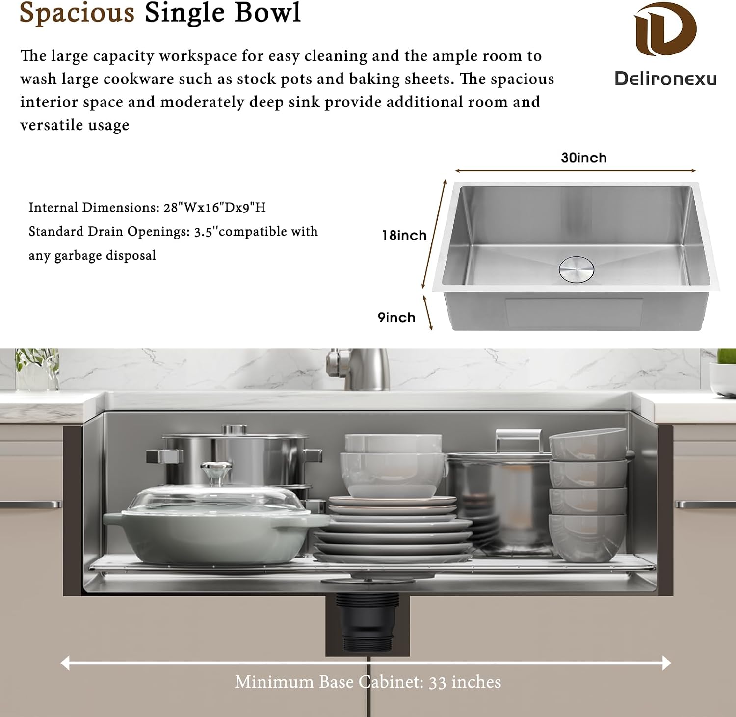 Évier de cuisine sous plan de  - Stainless Steel Undermount Kitchen Sink 30 avis et prix