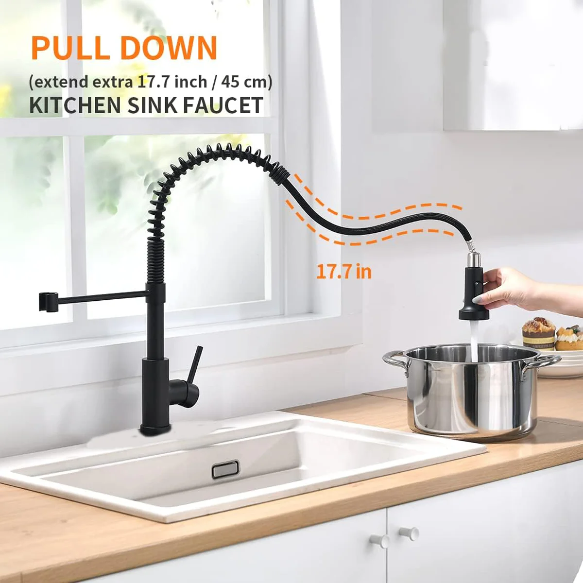 Robinet de cuisine en laiton a - Matte Black Kitchen Sink Faucet Spring avis et prix