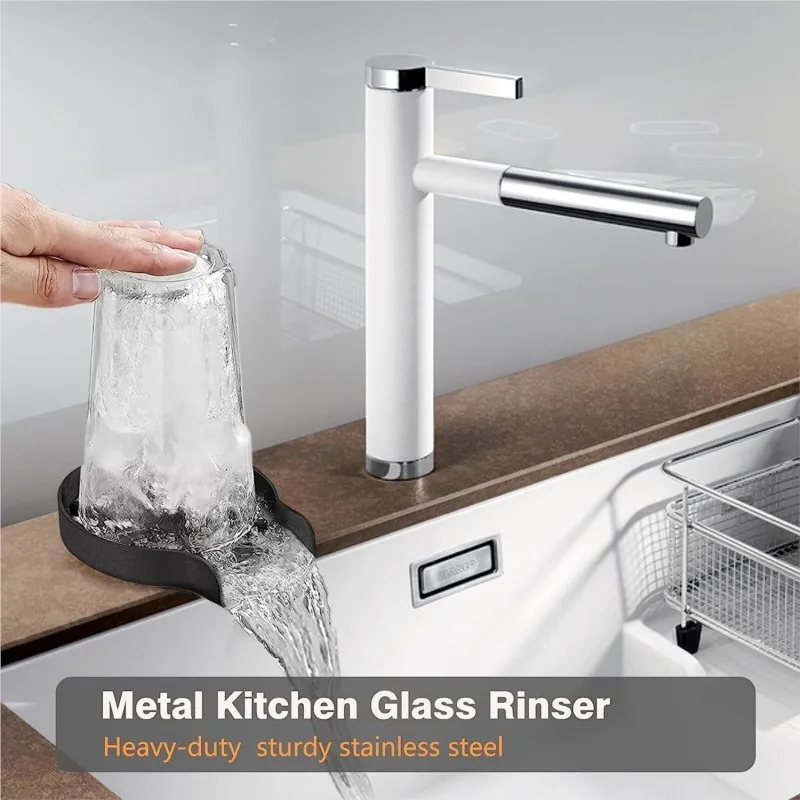 Rince-verre en acier inoxydabl - Glass Rinser For Kitchen Sink Metal avis et prix