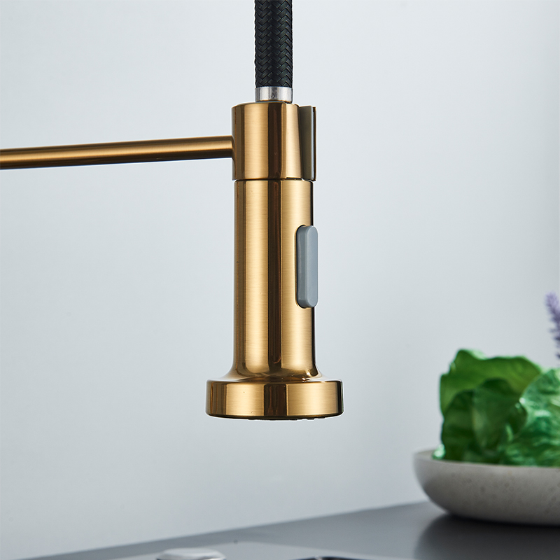 Robinet de cuisine en or bross - Pull Down Spray Kitchen Faucet Brushed Nickel avis et prix